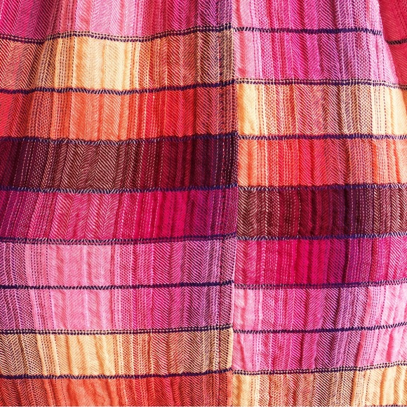 NWT Isabel Maternity Pink Plaid Button Down Tunic w/ Tie Belt Large - Picture 5 of 16